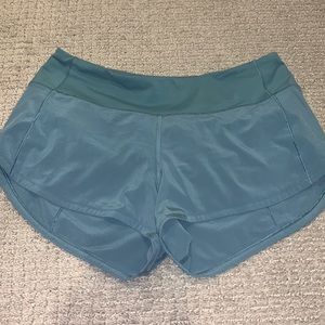 Teal blue Lululemon speed up shorts